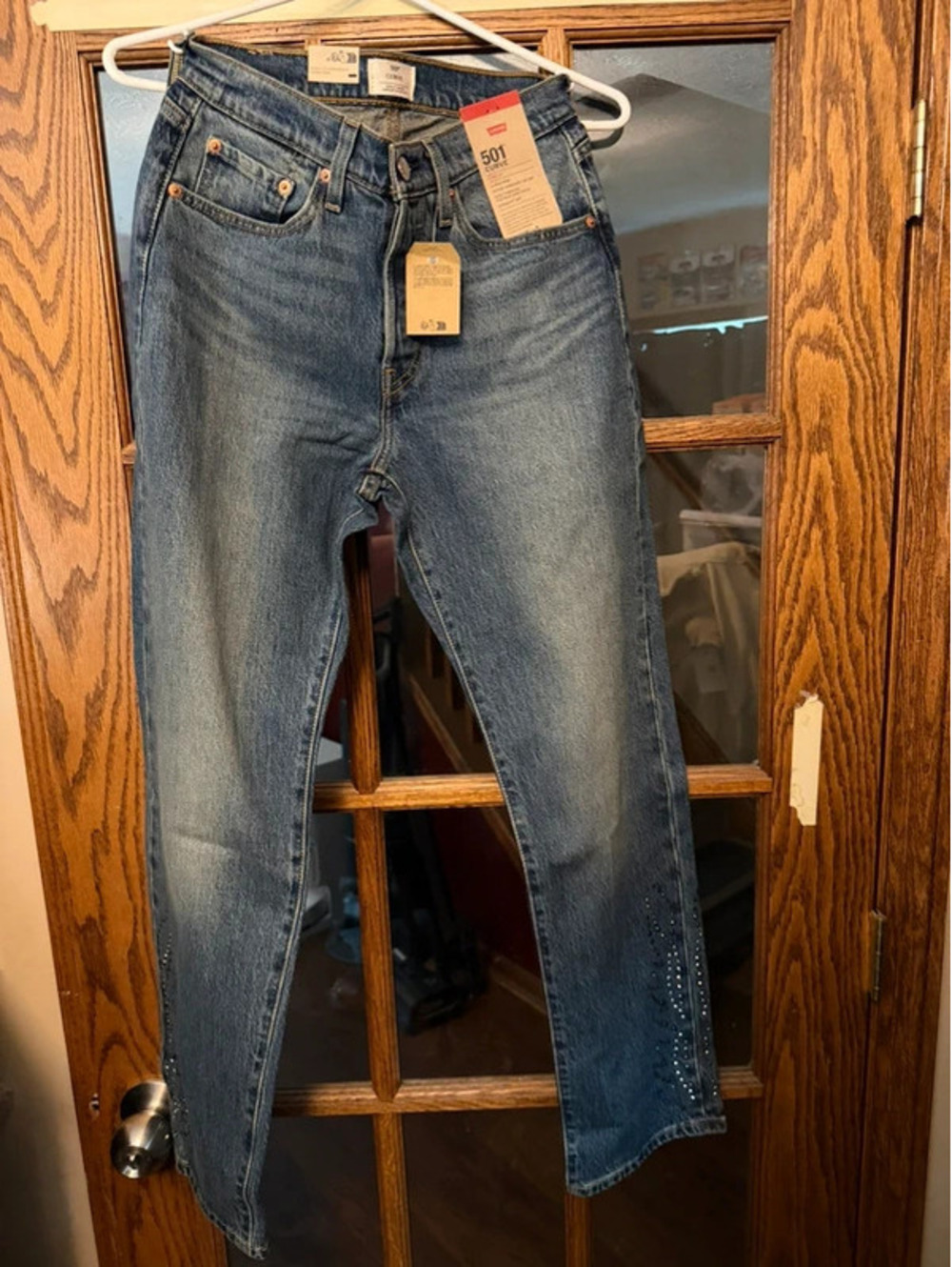 Levi's 501 Curve Women's Straight Jeans Blue Medium Wash New